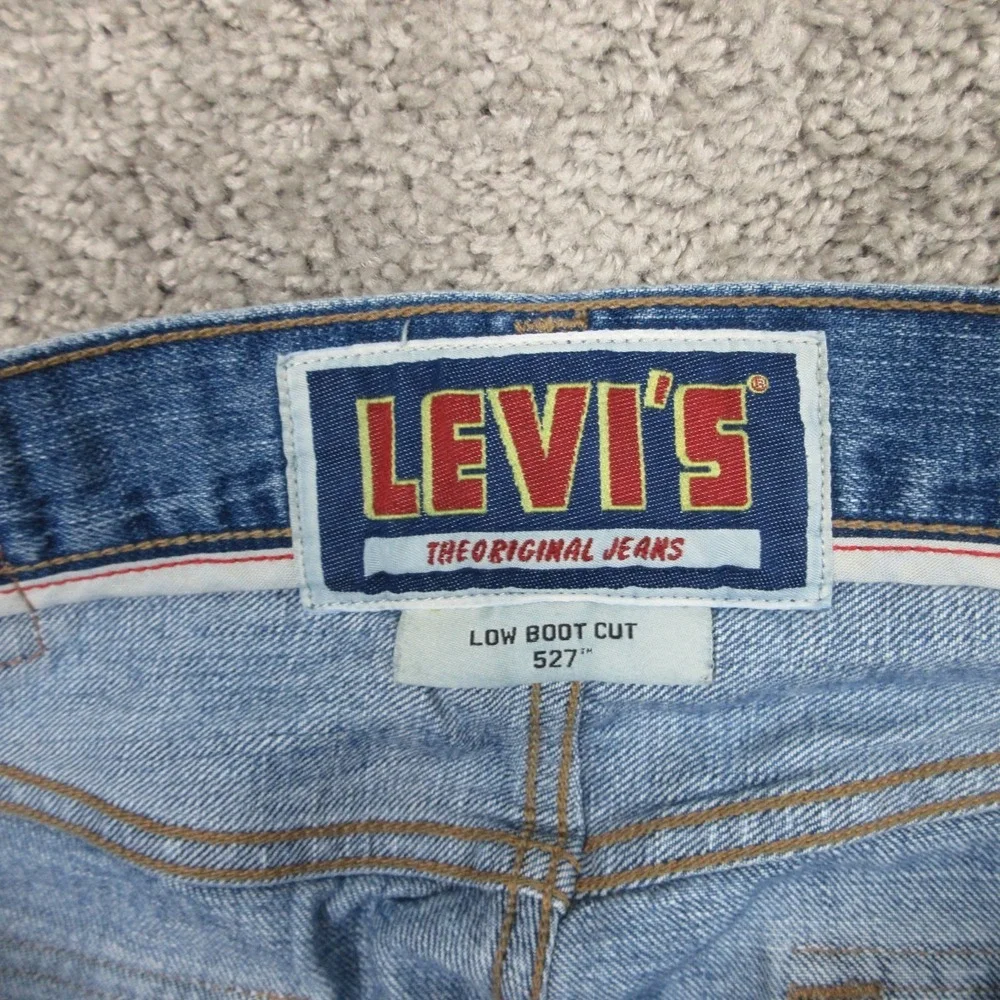 VIntage Levis Jeans Mens 34x32 Blue 527 Low Bootcut Western Faded Denim Y2K Pant